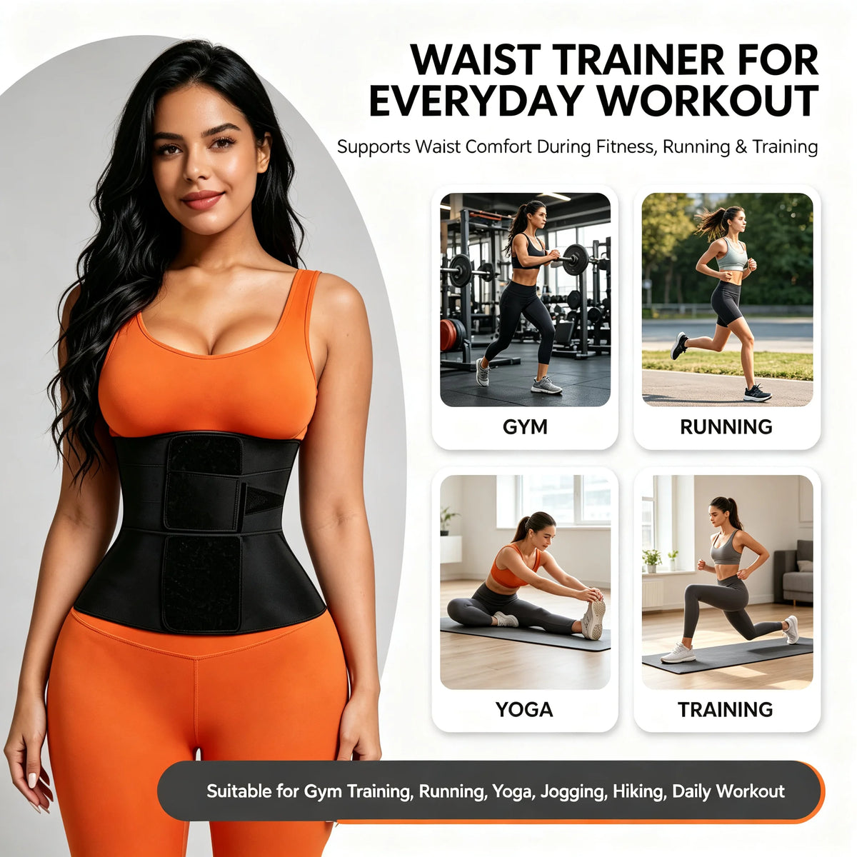 Leopard Print Waist Trainer for Women Tummy Control Belt - Triple Wrap Waist Cincher, Adjustable Compression Workout Trimmer Band & Posture Back Support
