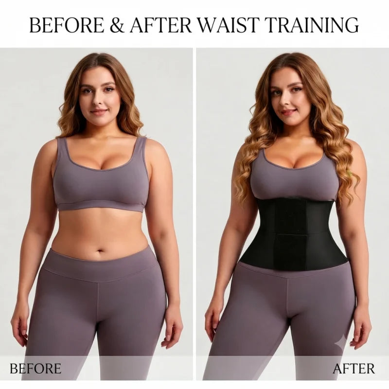 Leopard Print Waist Trainer for Women Tummy Control Belt - Triple Wrap Waist Cincher, Adjustable Compression Workout Trimmer Band & Posture Back Support