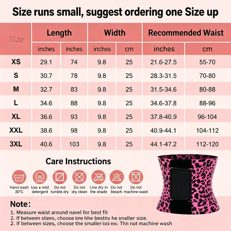 Leopard Print Waist Trainer for Women Tummy Control Belt - Triple Wrap Waist Cincher, Adjustable Compression Workout Trimmer Band & Posture Back Support