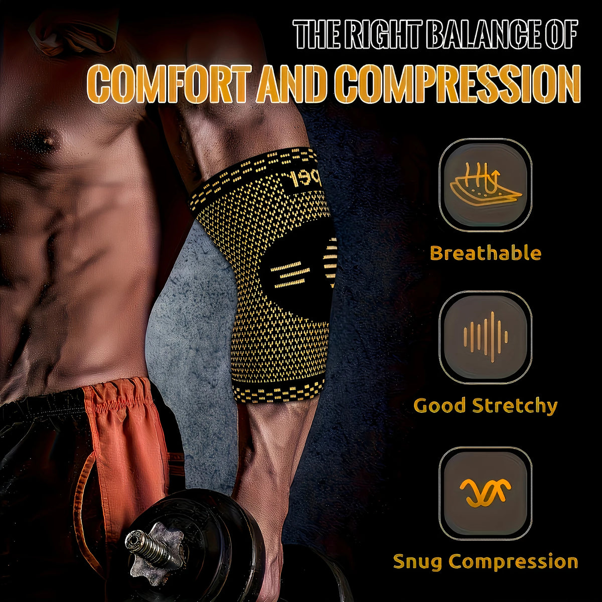 Compression Elbow Sleeve, Breathable Sports Support Sleeve