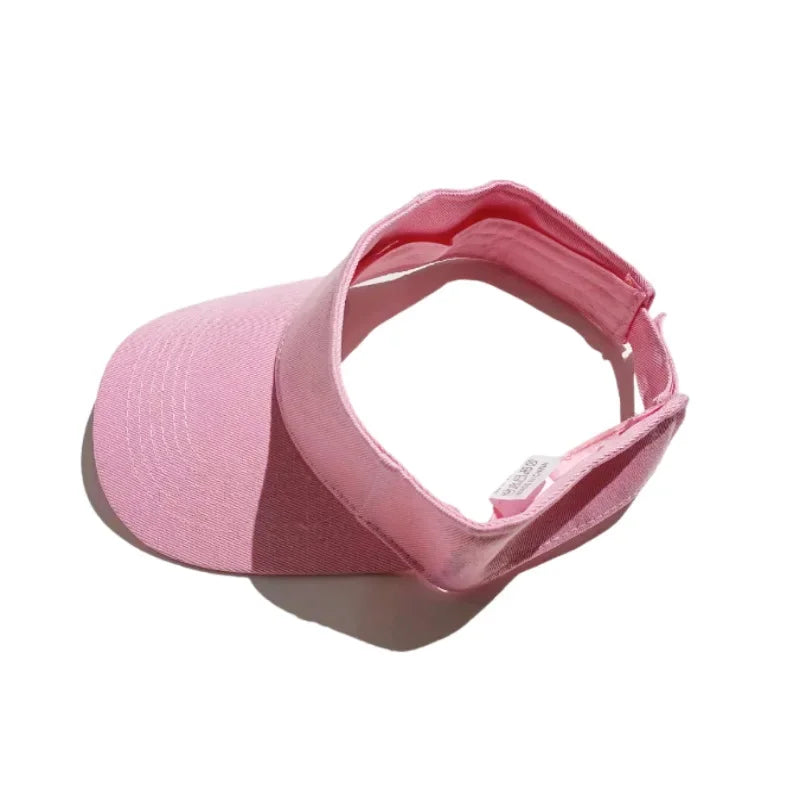 Unisex Outdoor Sports Sun Visor Hat - Adjustable Cotton Tennis Golf Cap, UV Protection Top Empty Running Hat for Men & Women