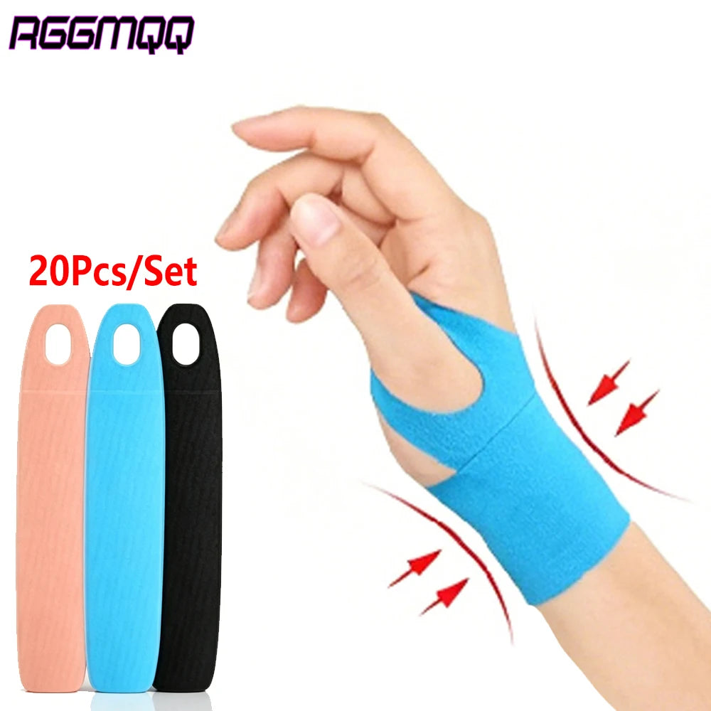 20-Piece Pre-Cut Kinesiology Tape Strips, Waterproof Wrist Support Tape