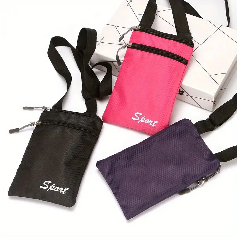 Waterproof Crossbody Phone Bag for Men & Women - Small Sports Shoulder Pouch with Adjustable Strap, Lightweight Polyester Travel Neck Wallet