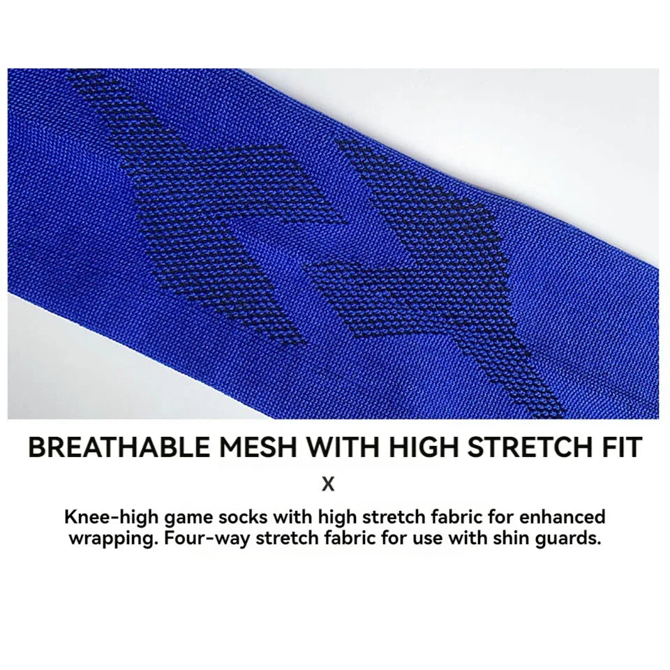 1-Pair Striped Soccer Socks, Anti-Slip Knee-High Sports Socks