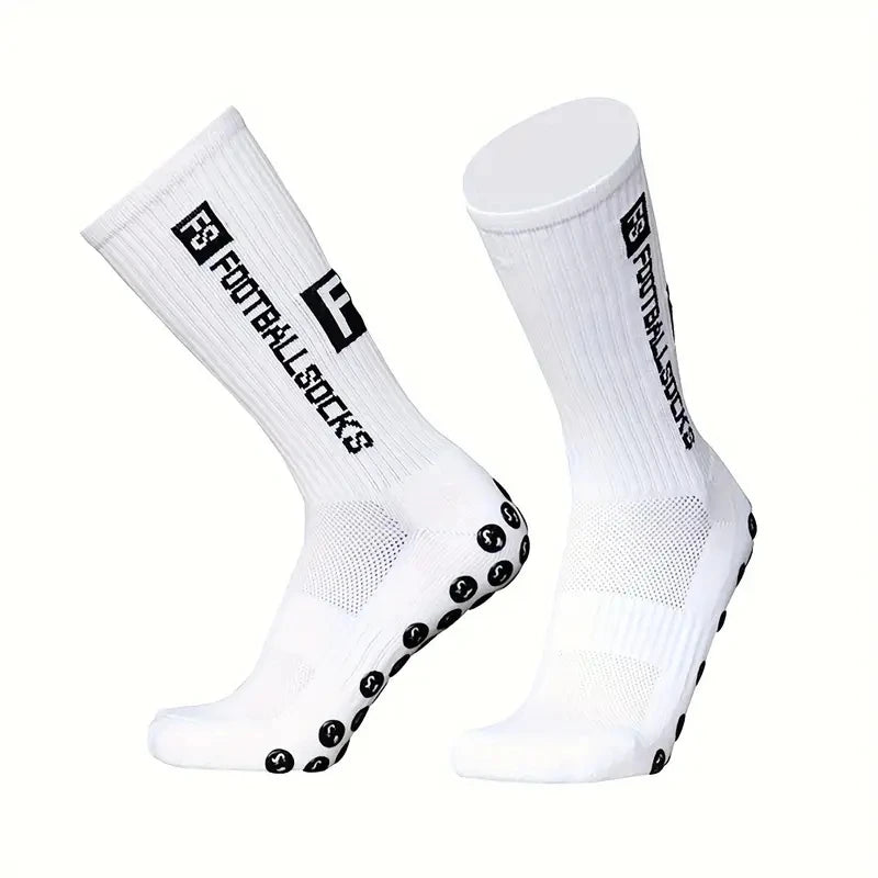 5-Pair Non-Slip Soccer Socks, Breathable Knee-High Athletic Socks