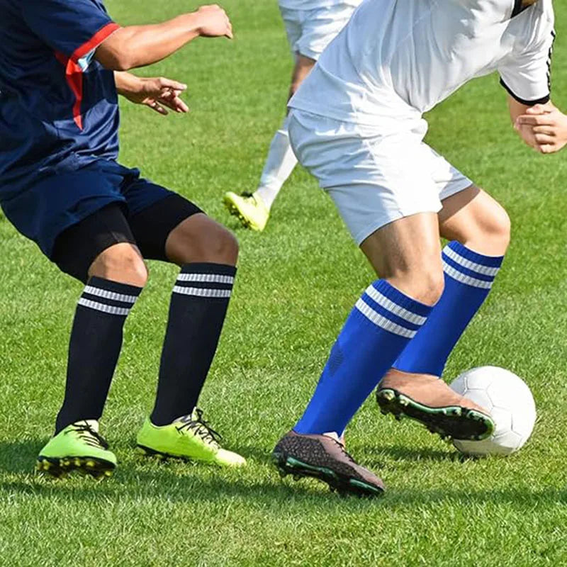 1-Pair Striped Soccer Socks, Anti-Slip Knee-High Sports Socks