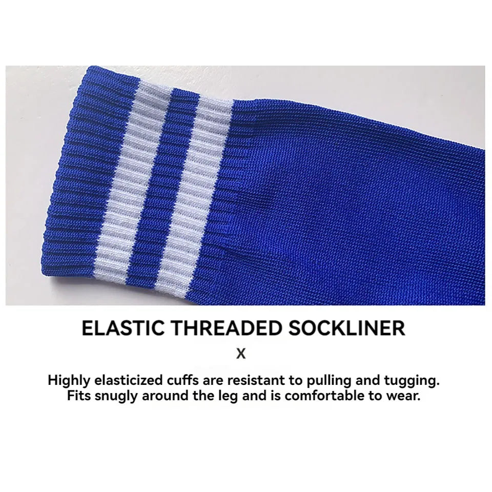 1-Pair Striped Soccer Socks, Anti-Slip Knee-High Sports Socks