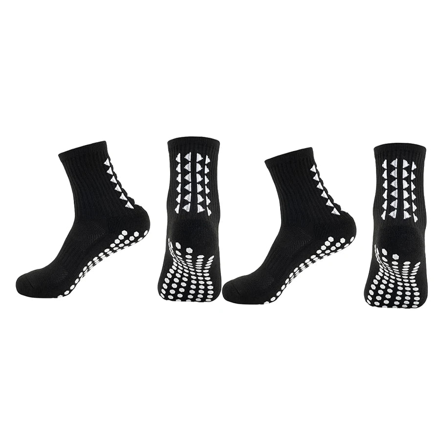 Men's Professional Anti-Slip Grip Socks and Leg Sleeves Set - Athletic Mid-Tube Sports Grip Socks for Football, Soccer & Basketball