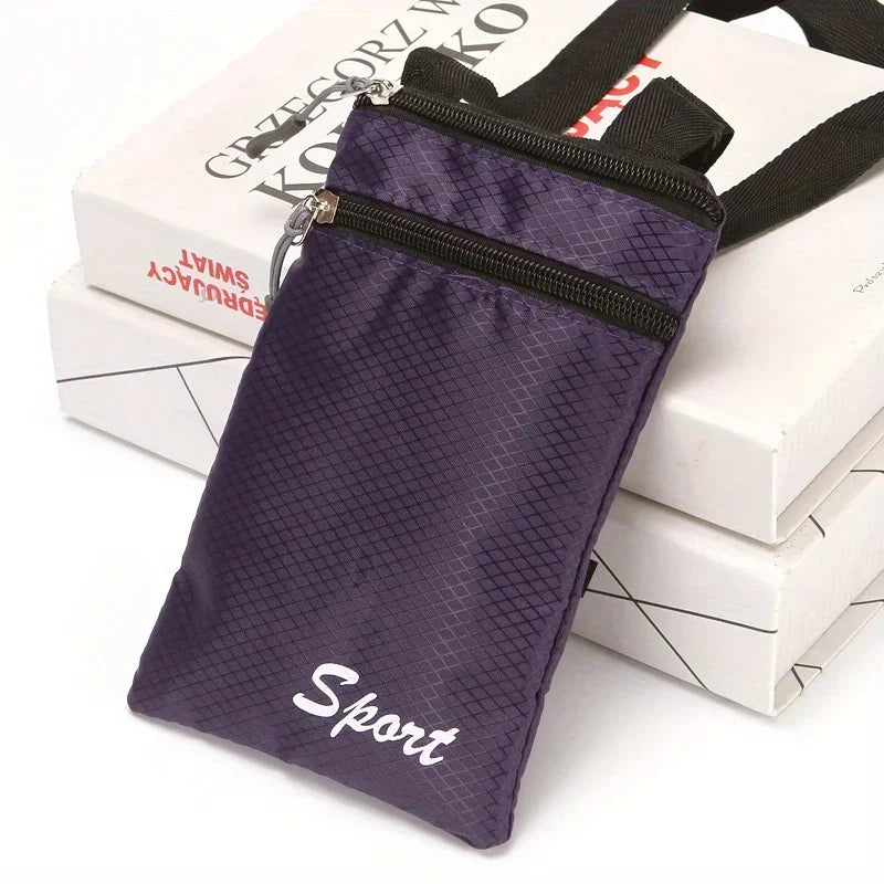 Waterproof Crossbody Phone Bag for Men & Women - Small Sports Shoulder Pouch with Adjustable Strap, Lightweight Polyester Travel Neck Wallet
