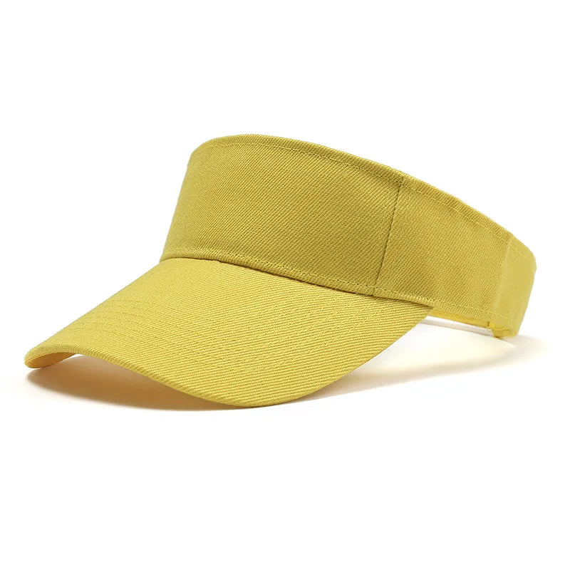 Unisex Outdoor Sports Sun Visor Hat - Adjustable Cotton Tennis Golf Cap, UV Protection Top Empty Running Hat for Men & Women