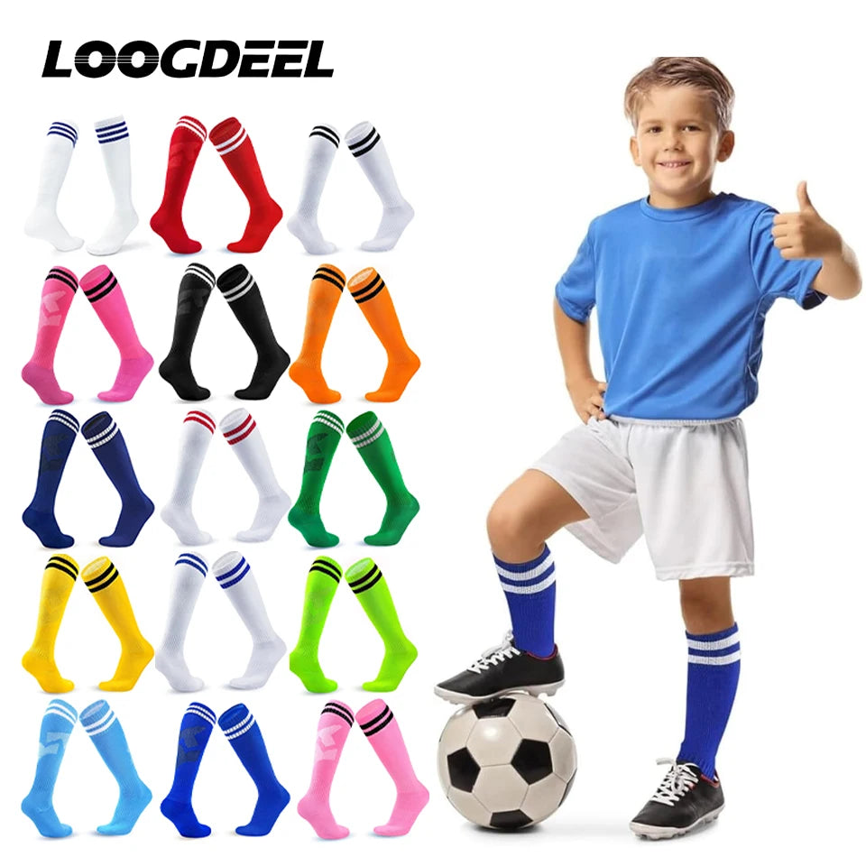 1-Pair Striped Soccer Socks, Anti-Slip Knee-High Sports Socks