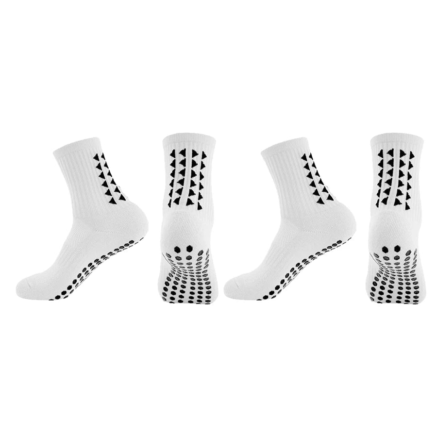 Men's Professional Anti-Slip Grip Socks and Leg Sleeves Set - Athletic Mid-Tube Sports Grip Socks for Football, Soccer & Basketball