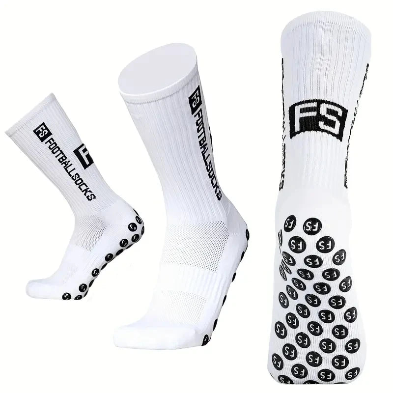 5-Pair Non-Slip Soccer Socks, Breathable Knee-High Athletic Socks