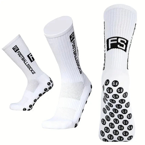 5-Pair Non-Slip Soccer Socks, Breathable Knee-High Athletic Socks
