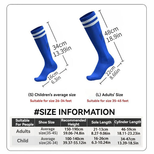 1-Pair Striped Soccer Socks, Anti-Slip Knee-High Sports Socks