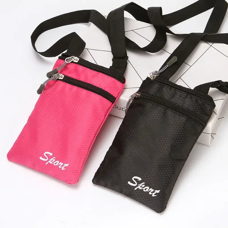 Waterproof Crossbody Phone Bag for Men & Women - Small Sports Shoulder Pouch with Adjustable Strap, Lightweight Polyester Travel Neck Wallet