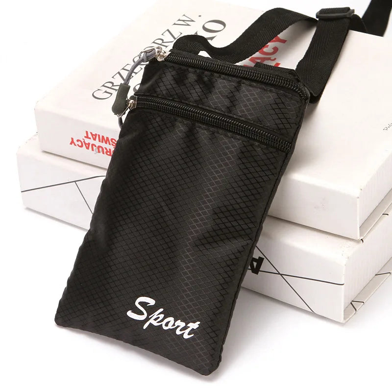 Waterproof Crossbody Phone Bag for Men & Women - Small Sports Shoulder Pouch with Adjustable Strap, Lightweight Polyester Travel Neck Wallet