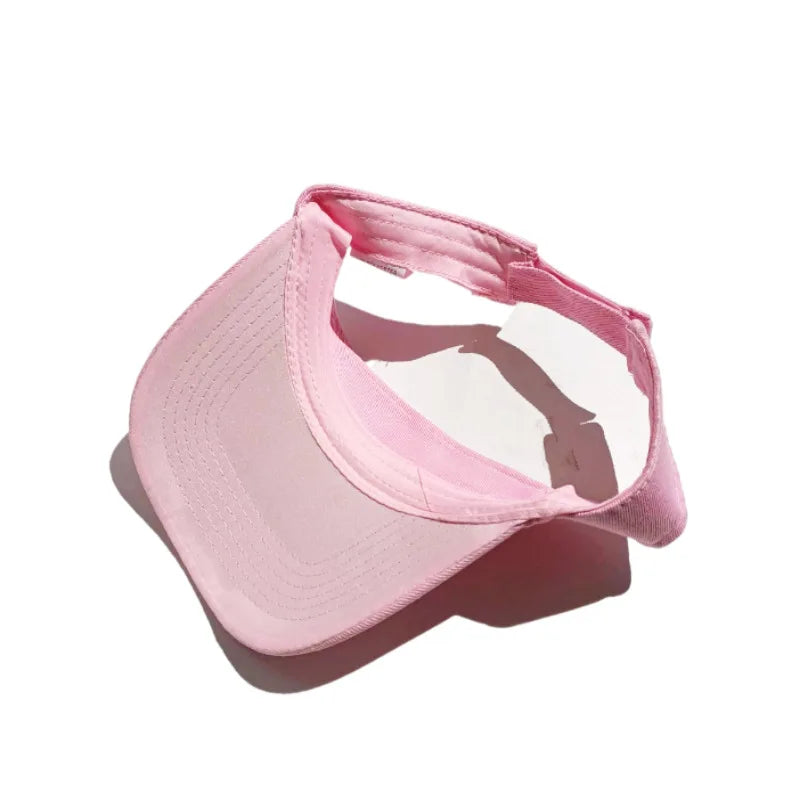 Unisex Outdoor Sports Sun Visor Hat - Adjustable Cotton Tennis Golf Cap, UV Protection Top Empty Running Hat for Men & Women