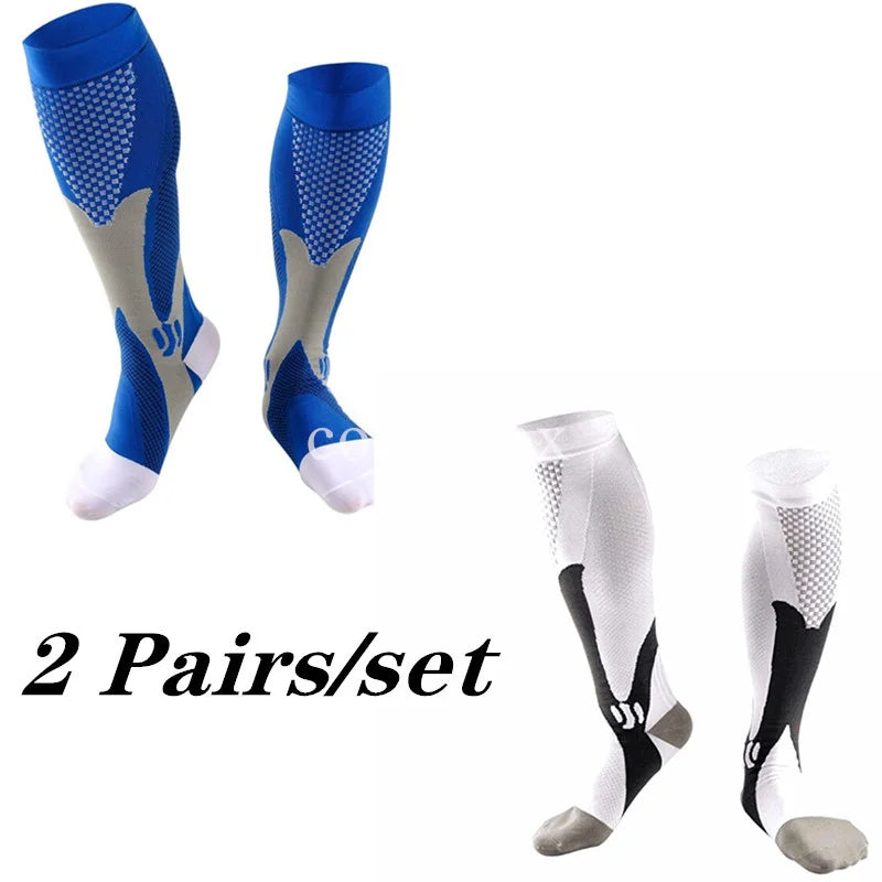 Knee-High Compression Sports Socks, Cotton Athletic Socks