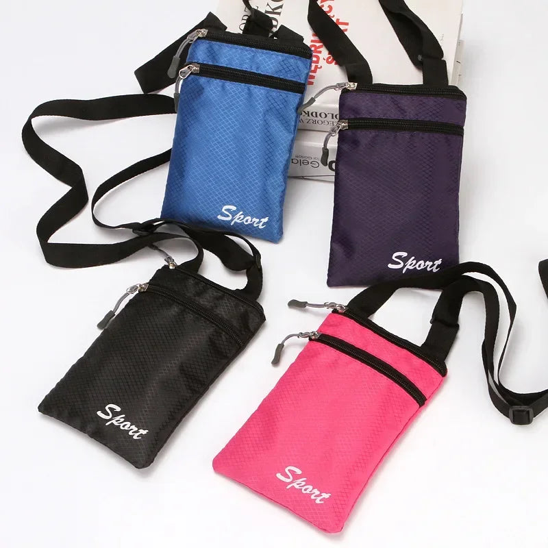 Waterproof Crossbody Phone Bag for Men & Women - Small Sports Shoulder Pouch with Adjustable Strap, Lightweight Polyester Travel Neck Wallet